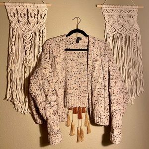 Moon and Madison thick knit cream cardigan